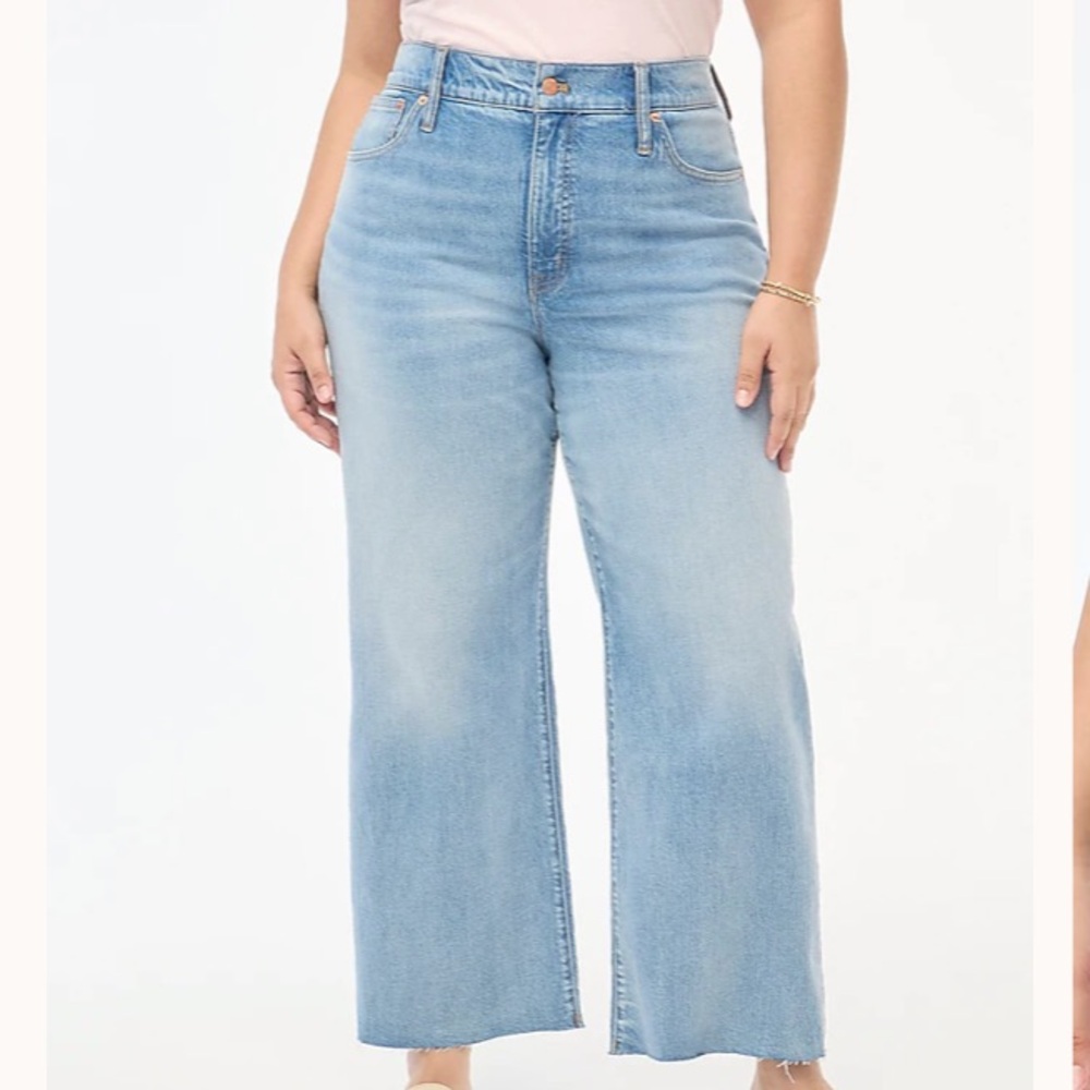 Jcrew Factory wide-legged crop jean, all-day stretch, Size 33, SpringStorm Wash